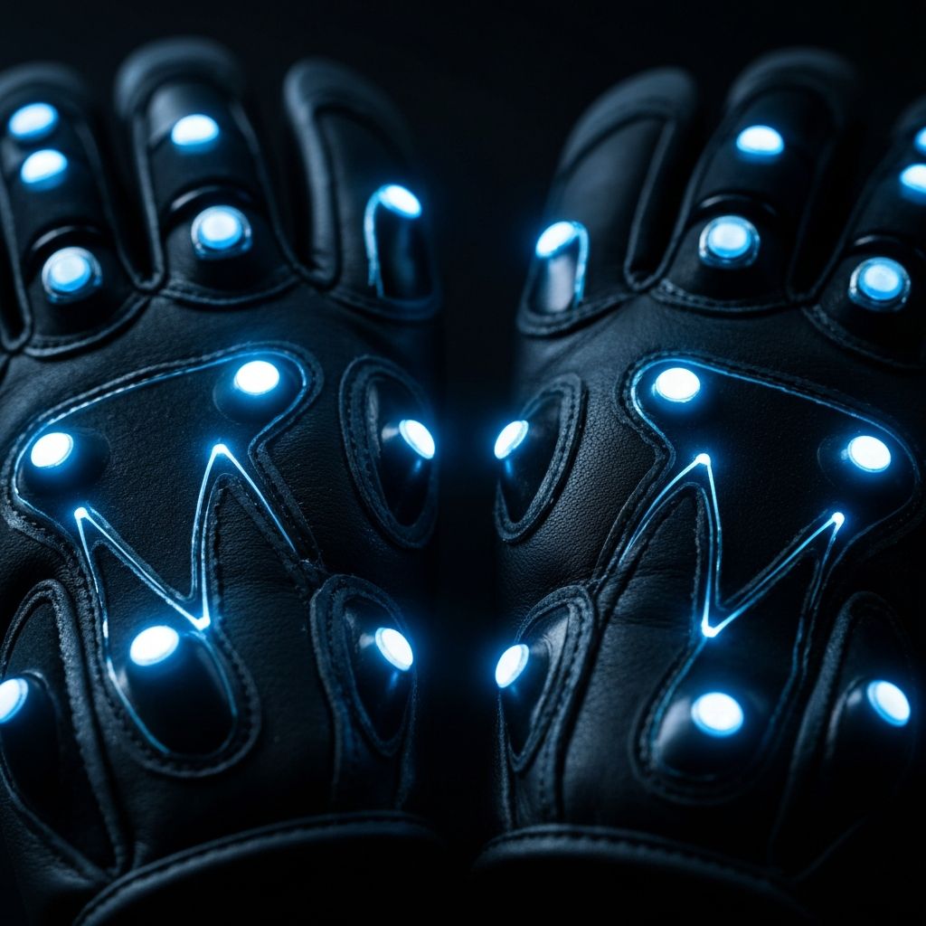 Haptic gloves close-up with sensors